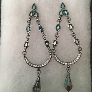 Swarovski Crystal teal drop earrings